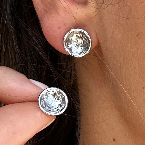 Round Stud Silver Earring