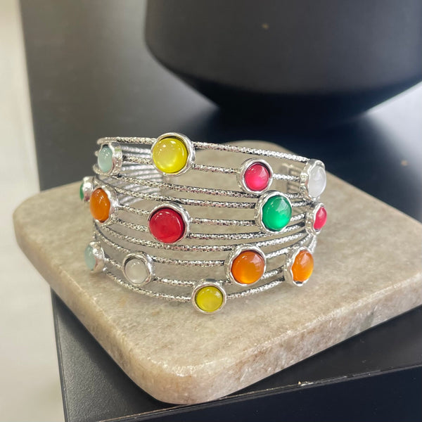 Candy Colors Yellow Silver Cuff