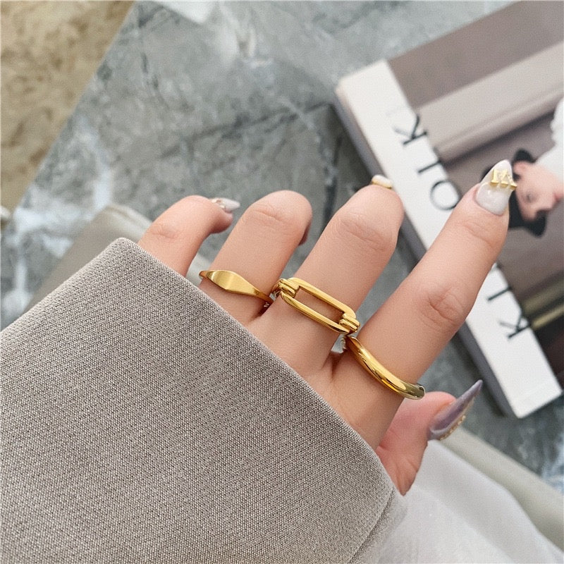 Rectangle Gold Ring