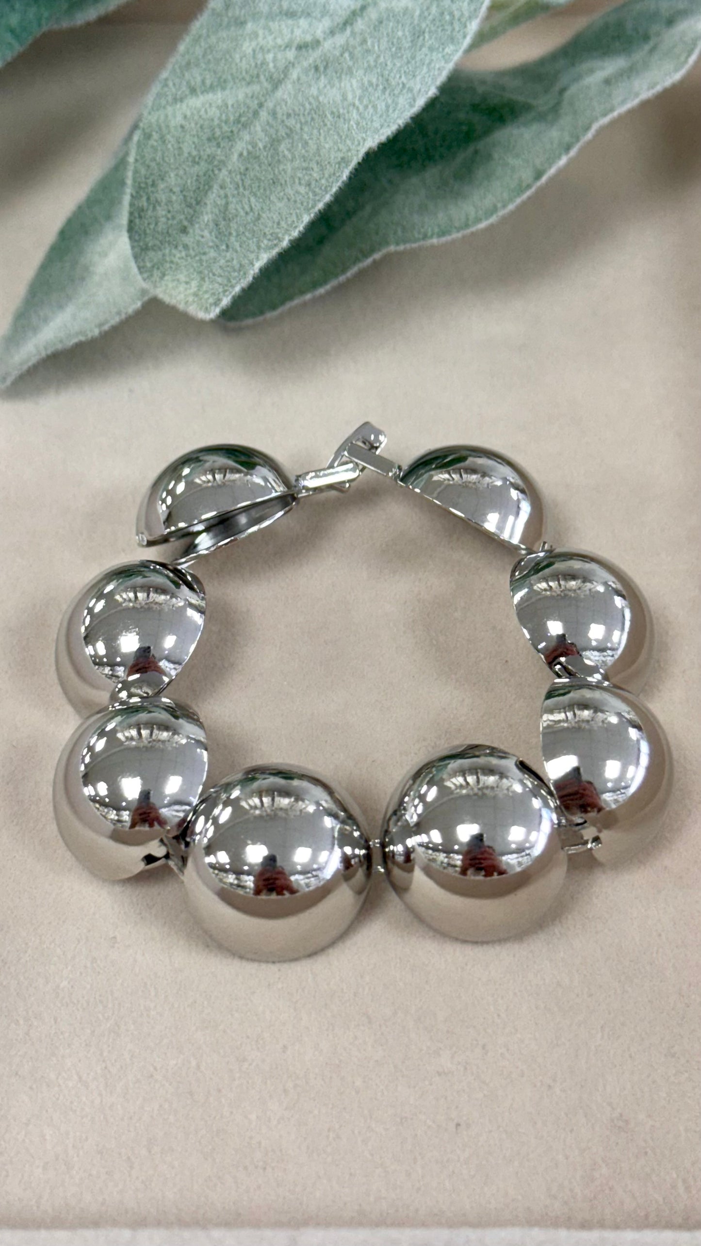 Plain Balls Silver Bracelet