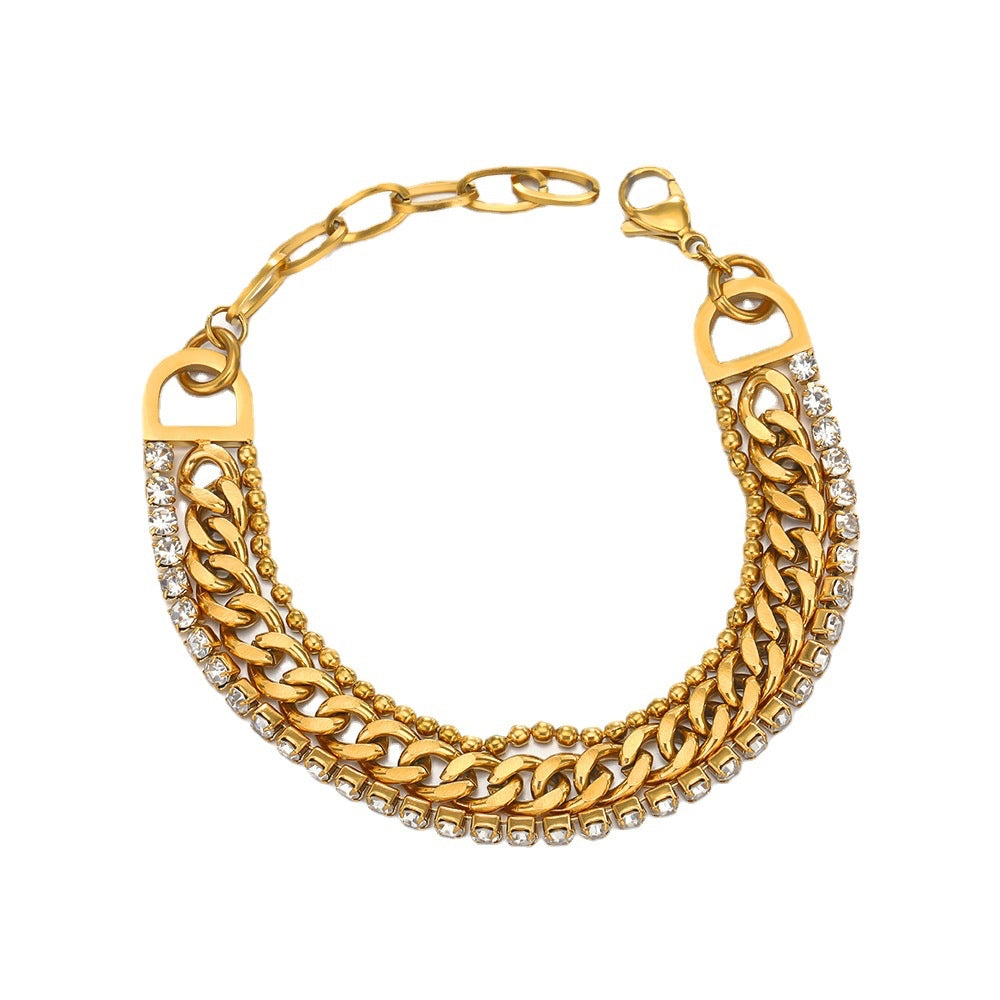 3 Types Chain Gold Bracelet