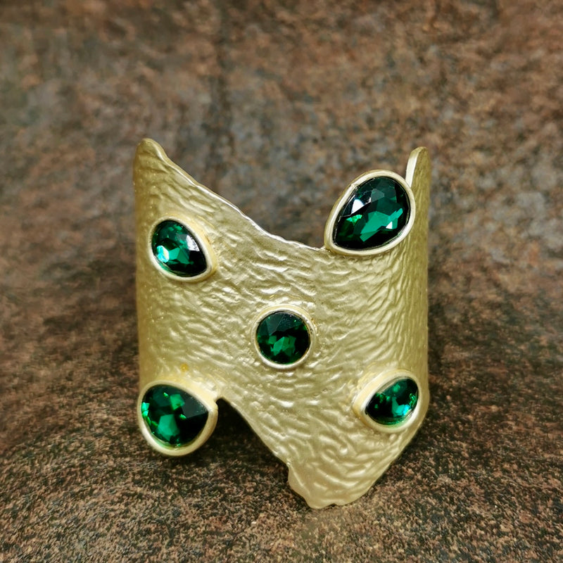 Slash Green Quartz Cuff