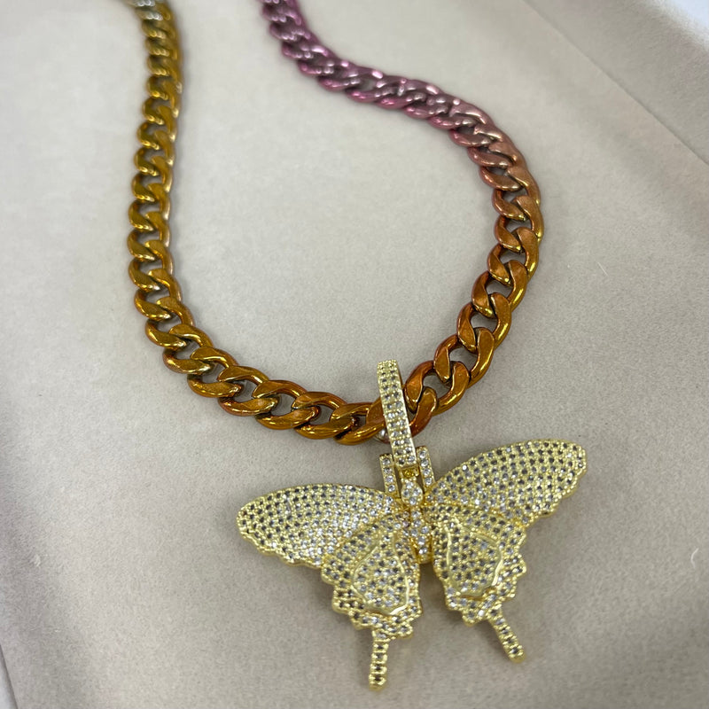 Litmus Chain Butterfly Quartz Necklace