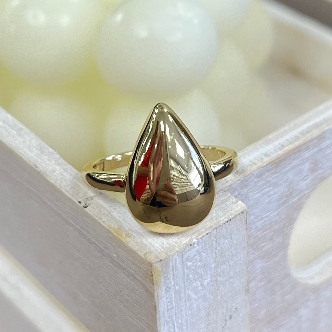 Open Drop Gold Ring