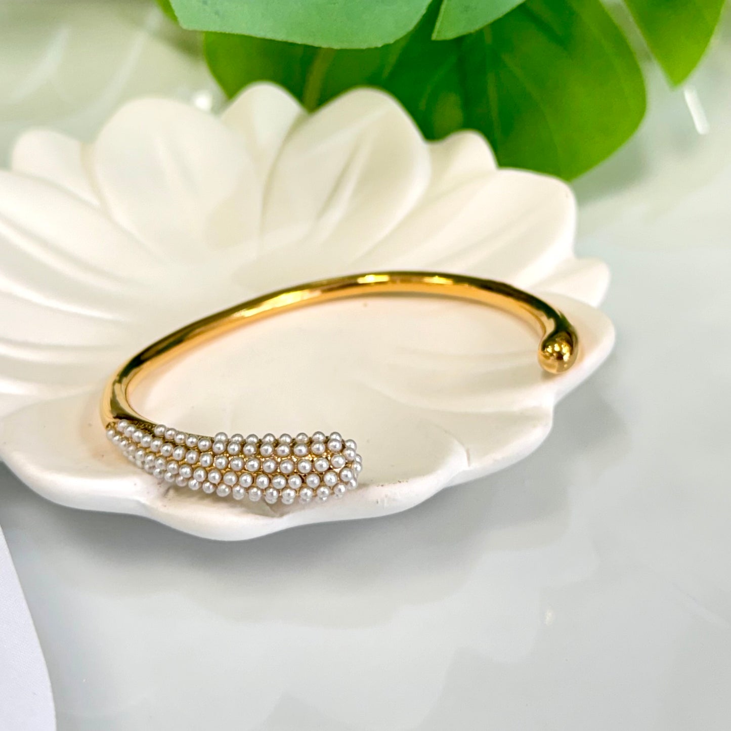 Half Point Pearl Gold Bracelet