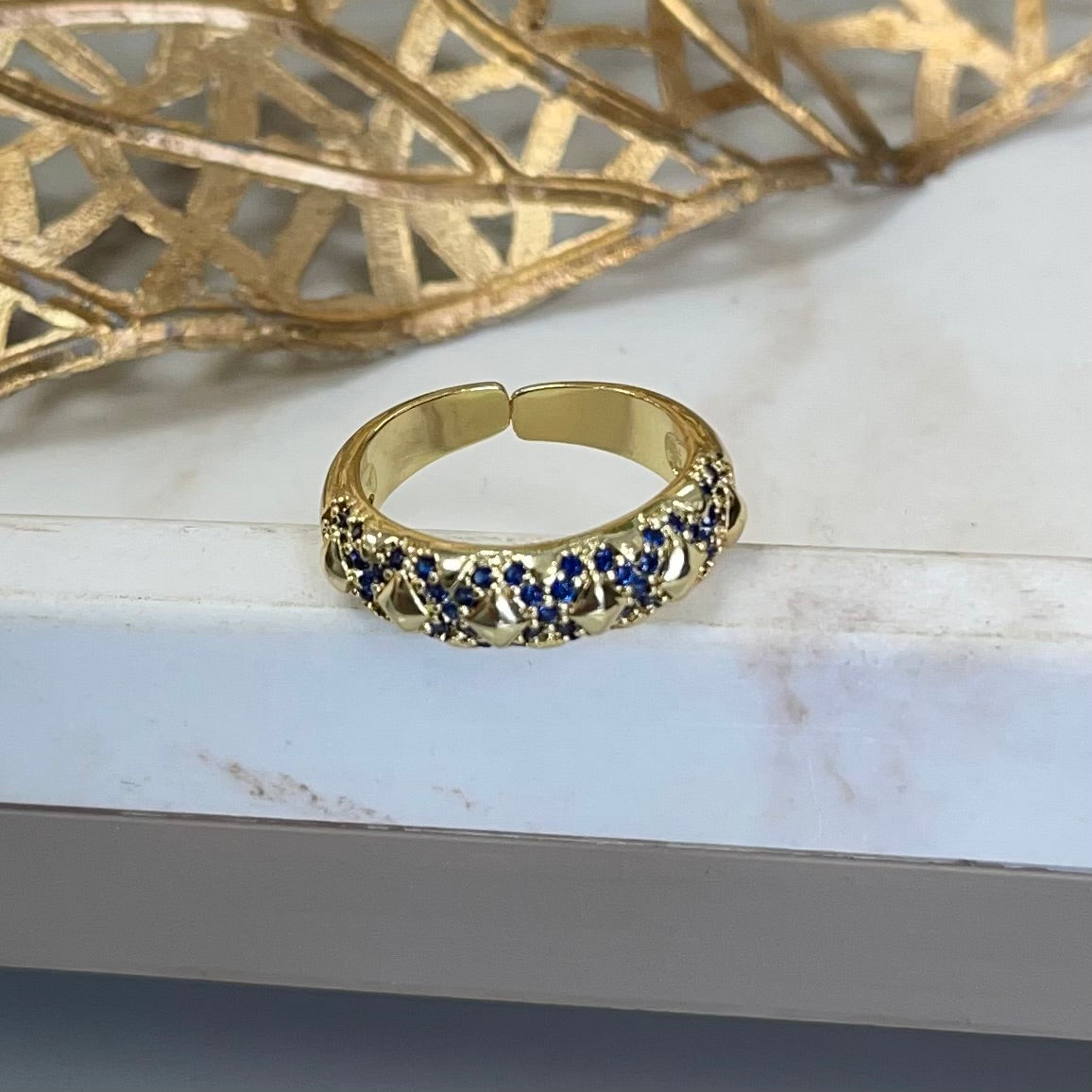 Blue Stones Gold Ring