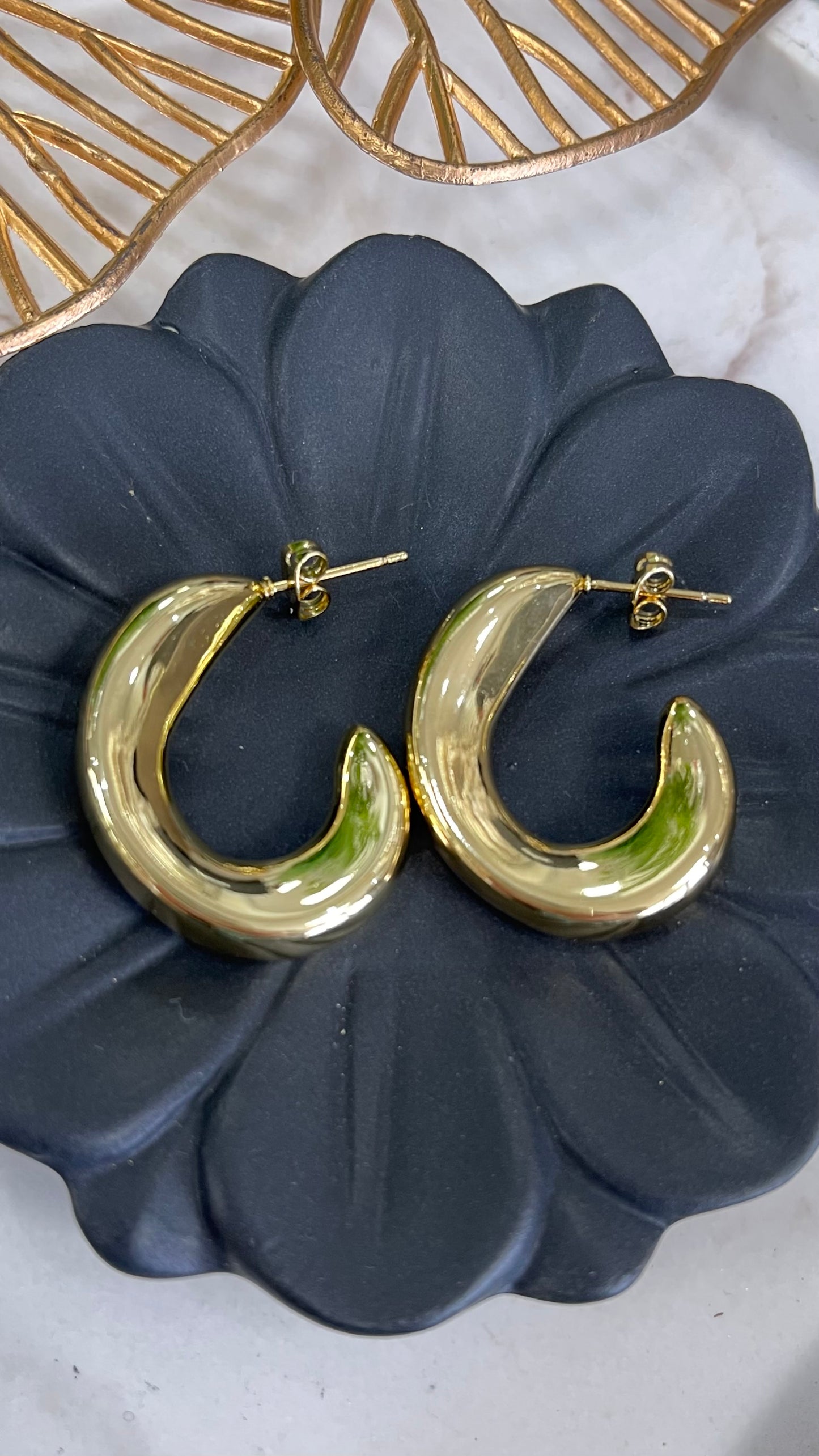 Half Moon Gold Earrings