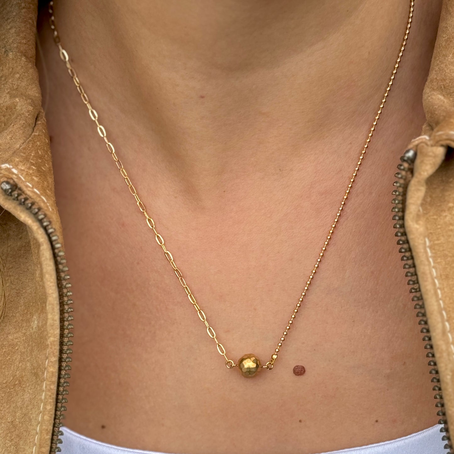 Petite Globe Gold Necklace