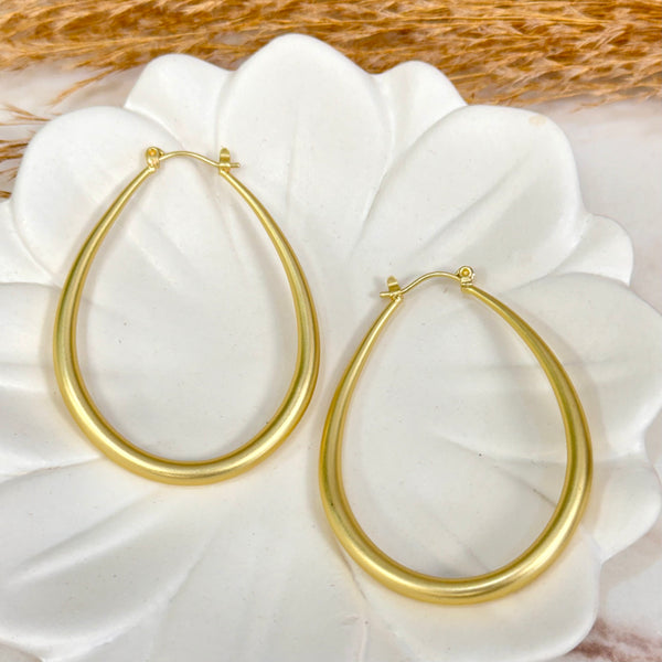 Ovals Hoops Gold Earrings