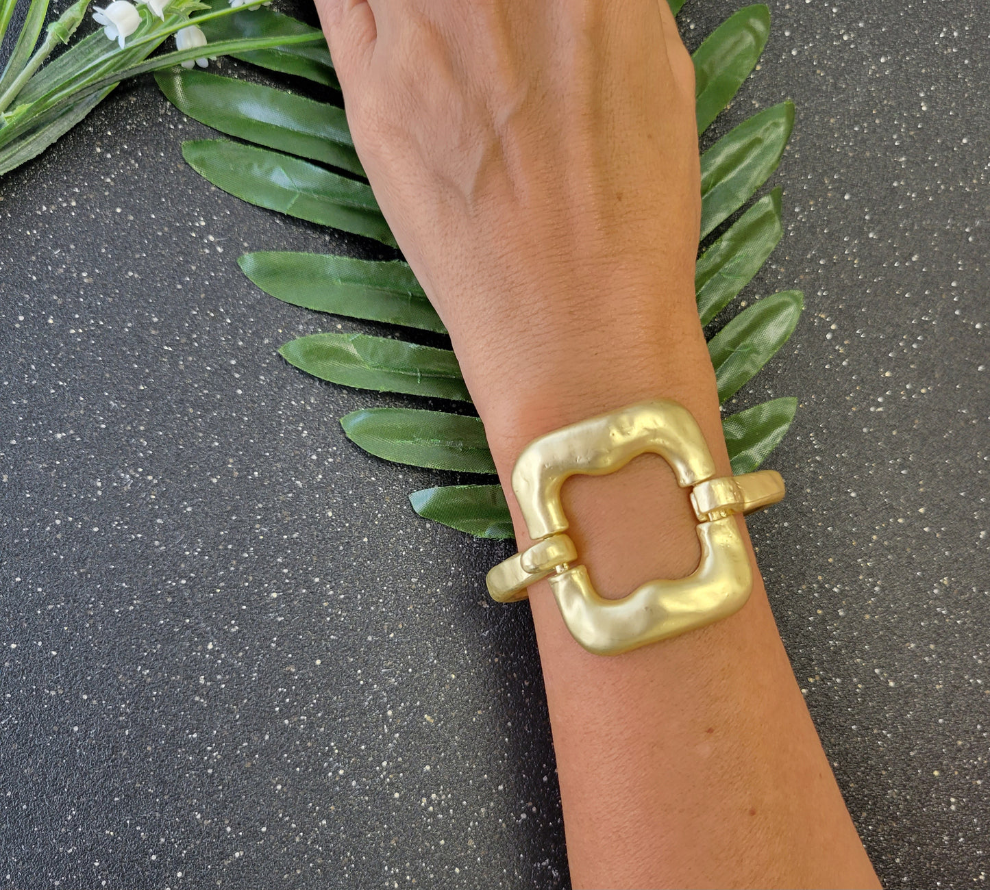 Square with Spring Gold Bracelet