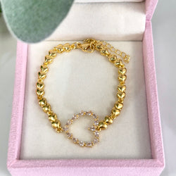 Quartz Open Heart Gold Bracelet