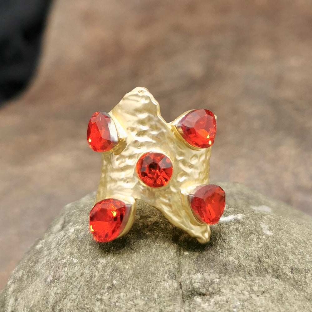 Slash Red Quartz Ring