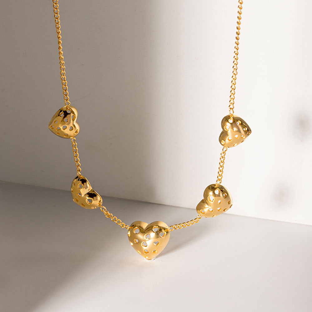 Heart Points Gold Necklace