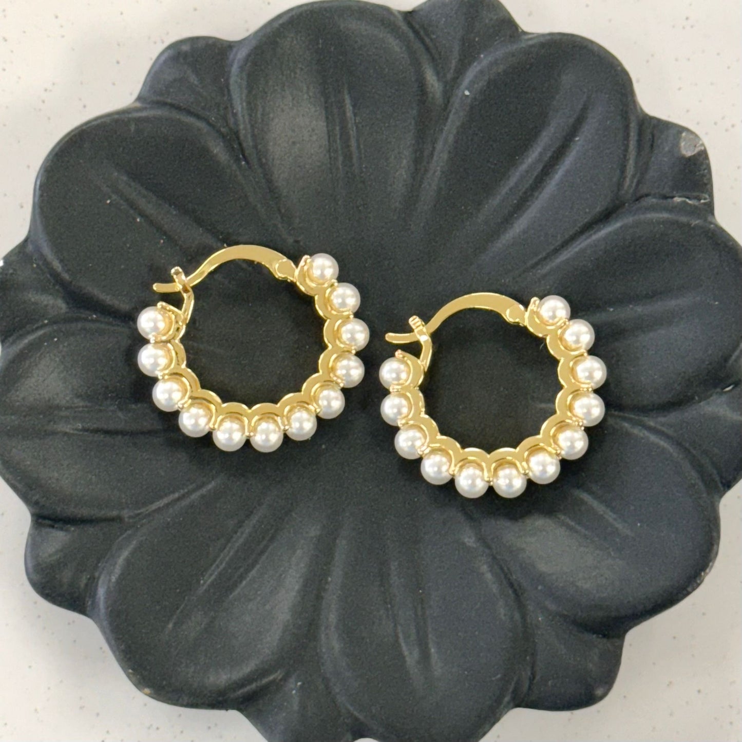 Multi Pearls Gold Earrings