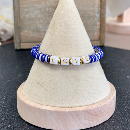 Blue Dice Love Bracelet