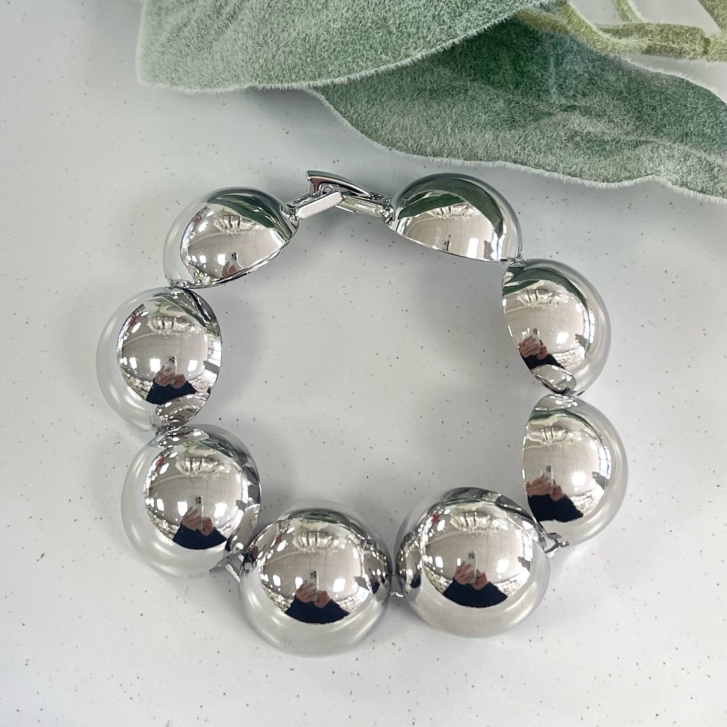 Plain Balls Silver Bracelet