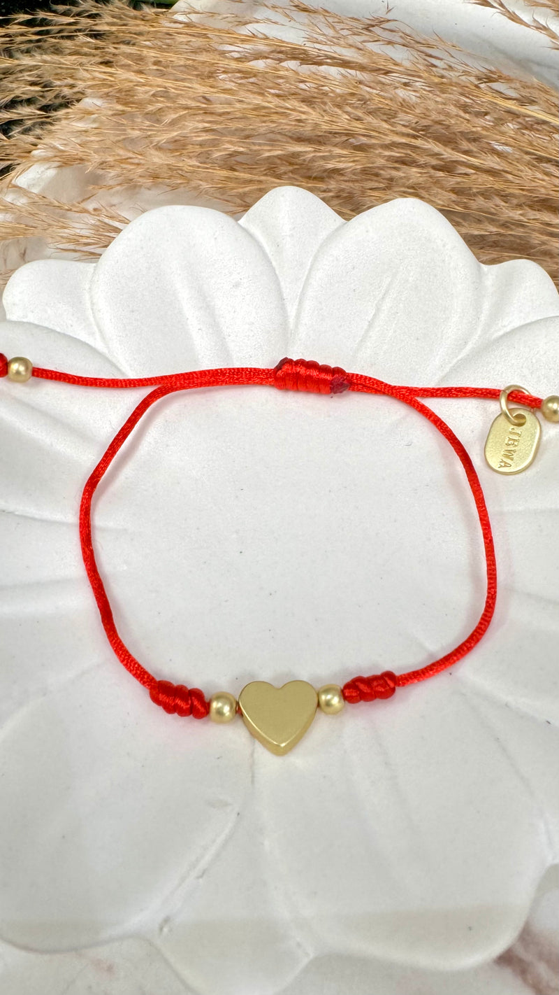 Micro Heart Red Rope Bracelet