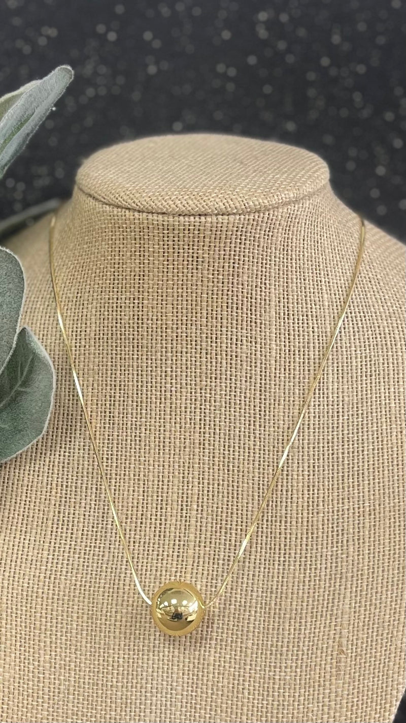 Small Ball Gold Necklace