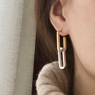 Two tone Link Earrings