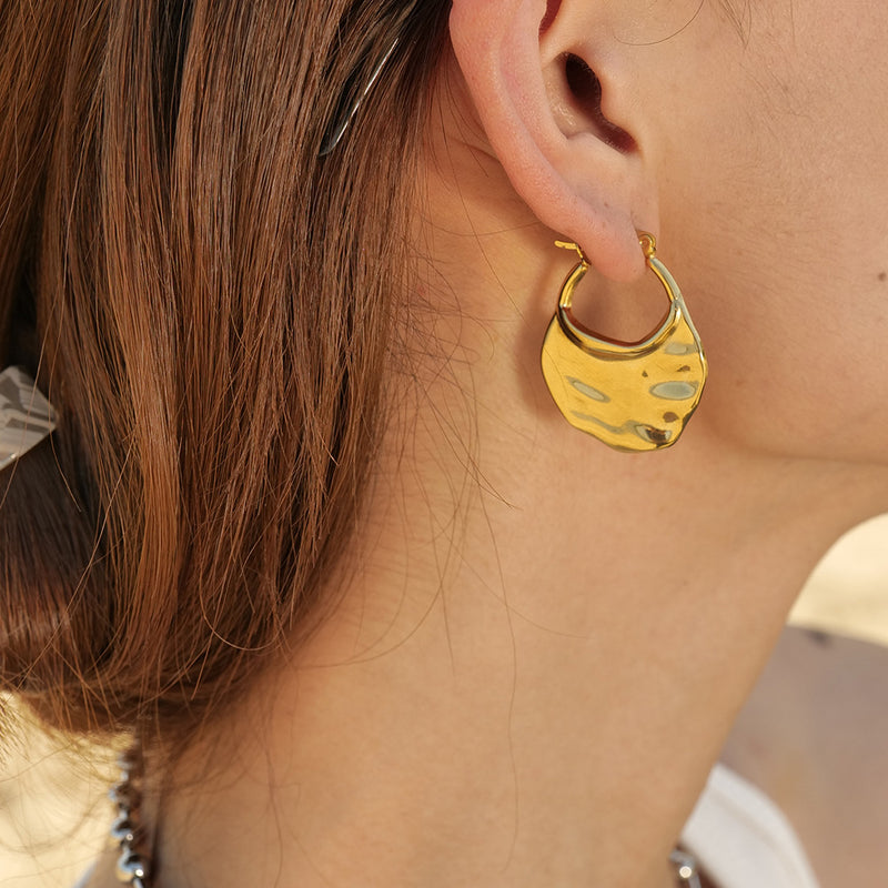 Disc Gold Earrings