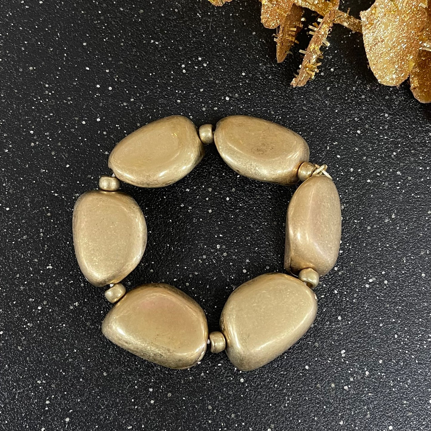 Elastic Gold Oval Bracelet