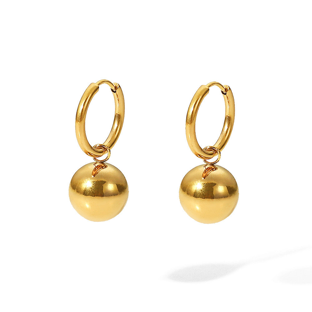 Hoop Globe Gold Earrings