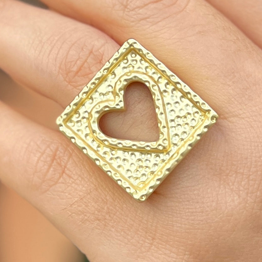 Hammered Gold Heart