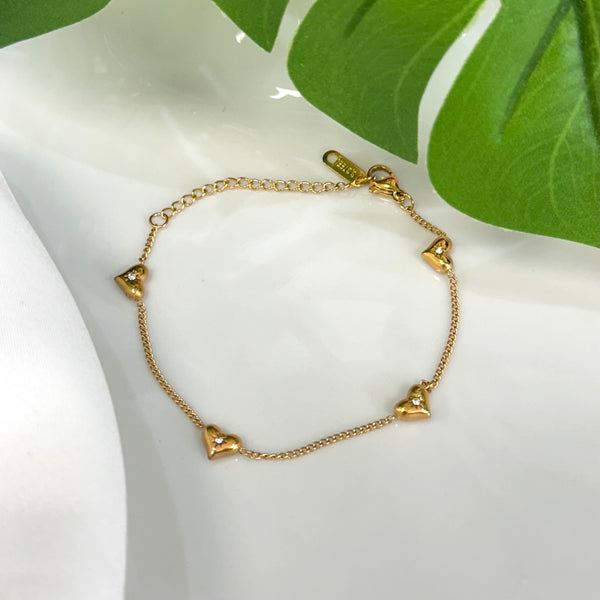 Micro Heart Gold Bracelet