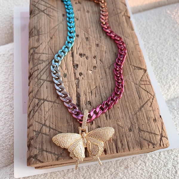 Litmus Chain Butterfly Quartz Necklace