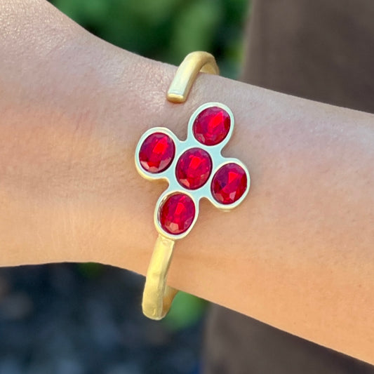 Red Crystal Cross Bracelet