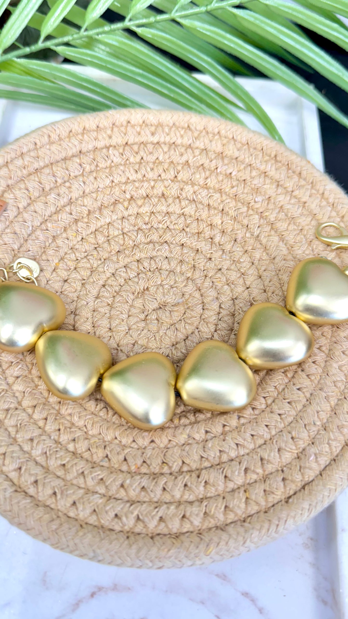 Multi Mid Bold Heart Gold Bracelet