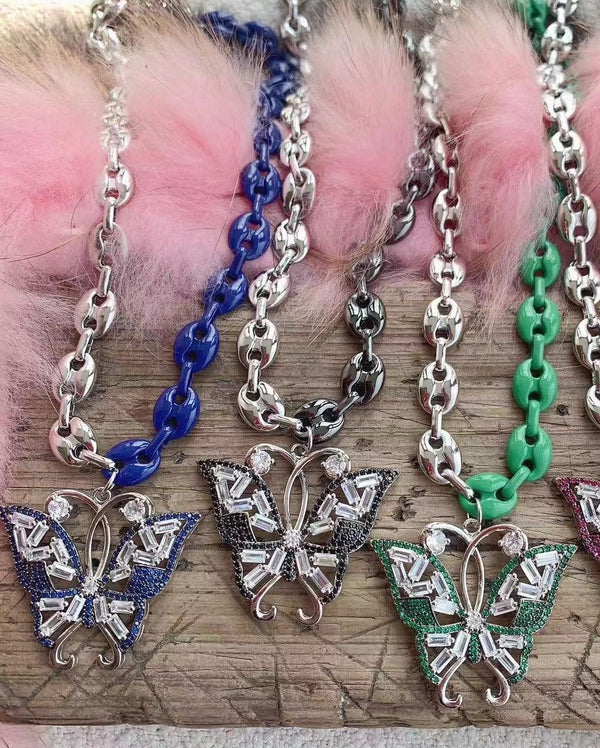 Silver butterfly Necklace