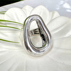 Open Oval Silver Ring