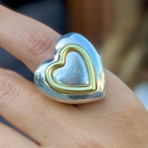 Two tone Heart Ring