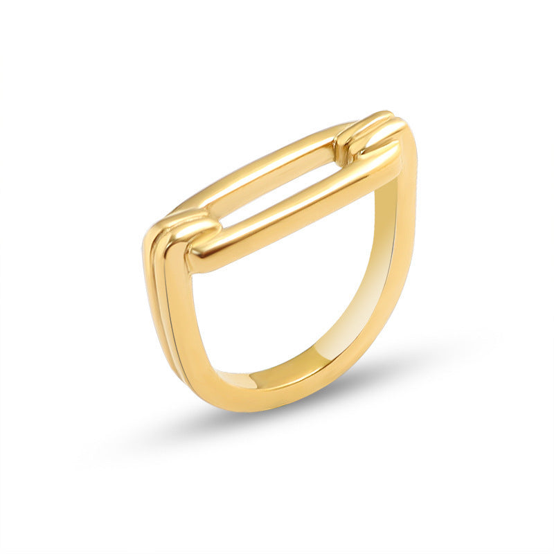 Rectangle Gold Ring