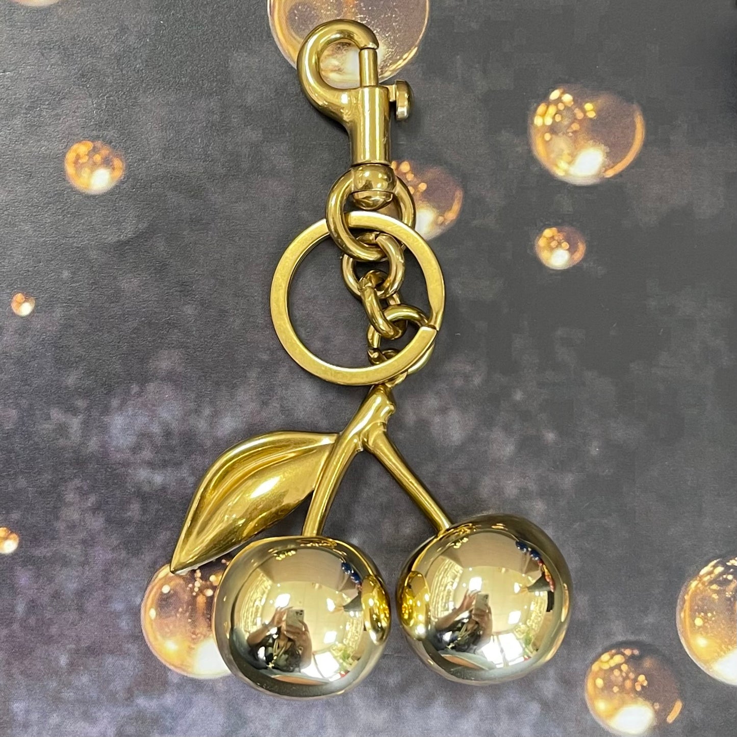 All Gold Cherry Keychain