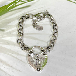 Lock Heart Silver Bracelet