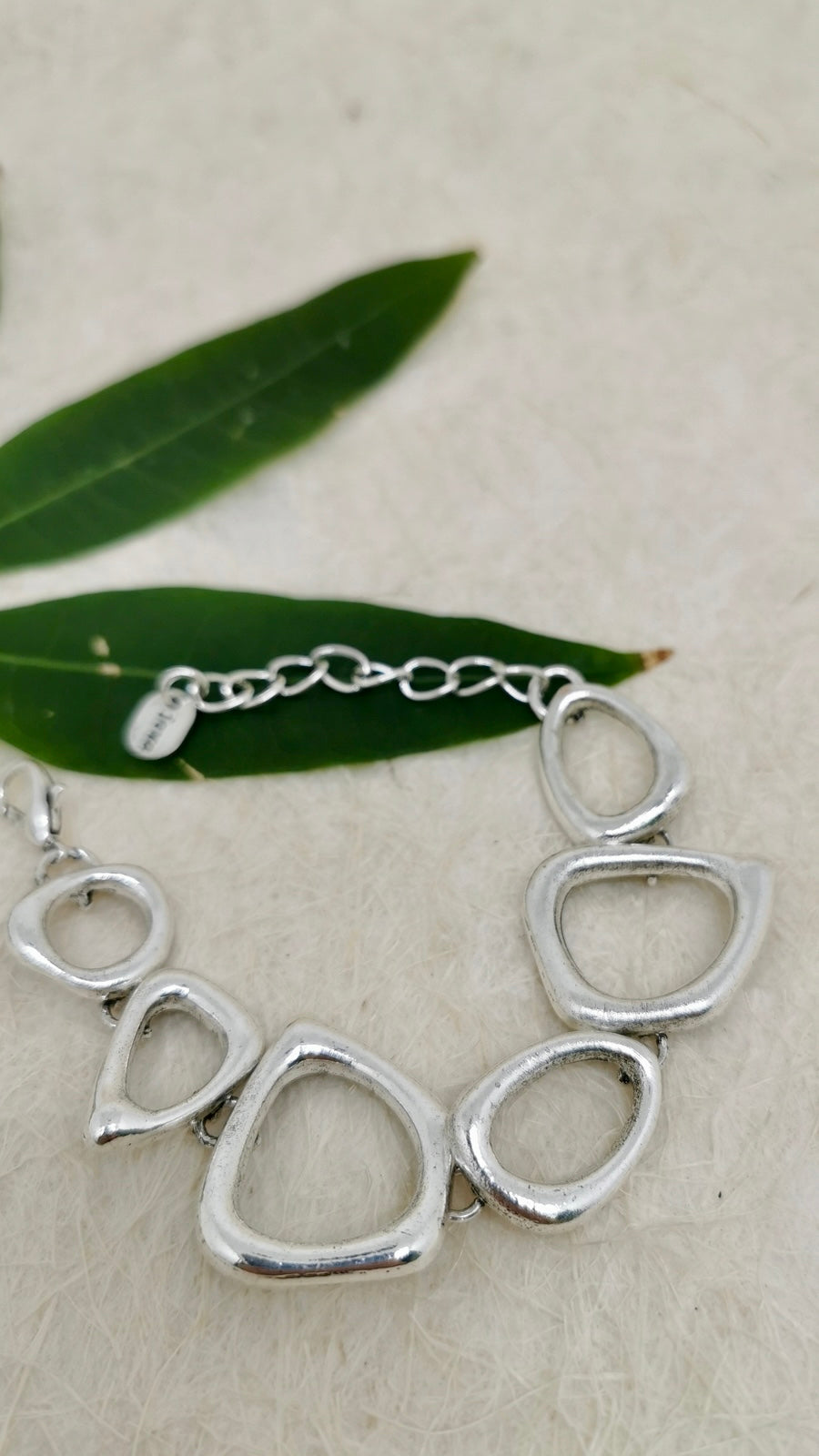 Multi Shape Long Silver Bracelet