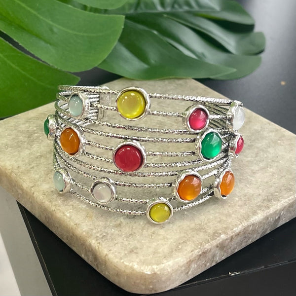Candy Colors Yellow Silver Cuff