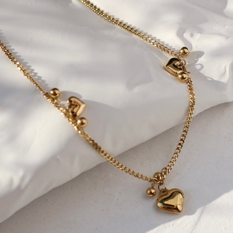 3 Heart Gold Necklace