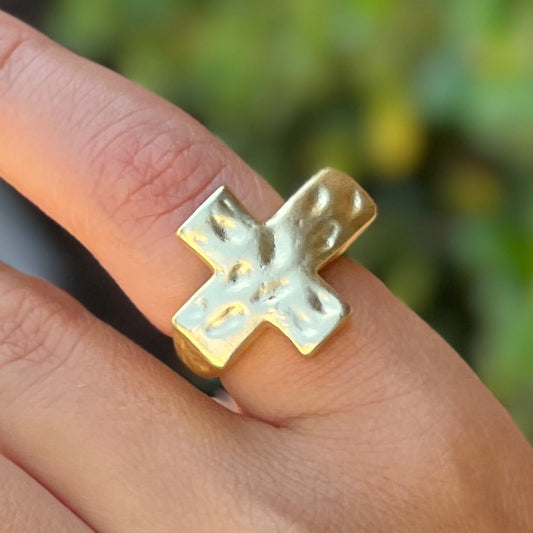 Cross Gold Ring