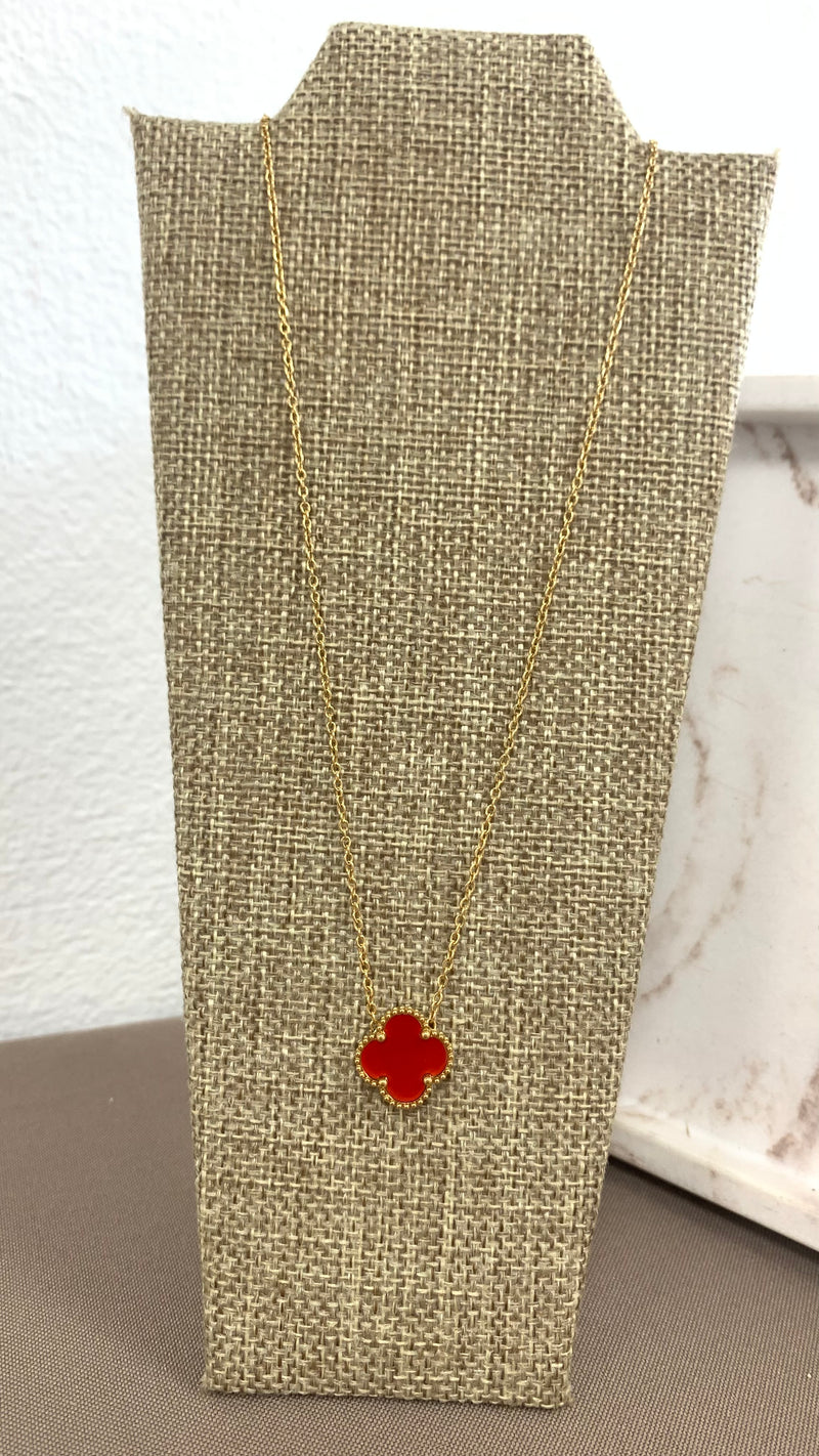 Red Clover Gold Necklace