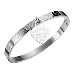Heart Stamp Silver Bangles