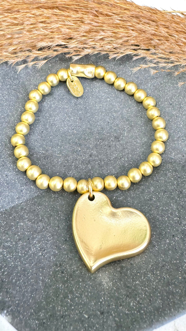 Asymmetric Heart Gold Bracelet