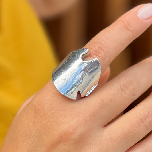 Flat Wave Silver Ring