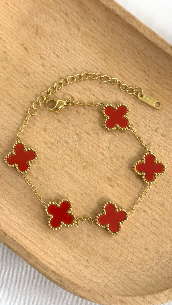 Red Clover Gold Bracelet