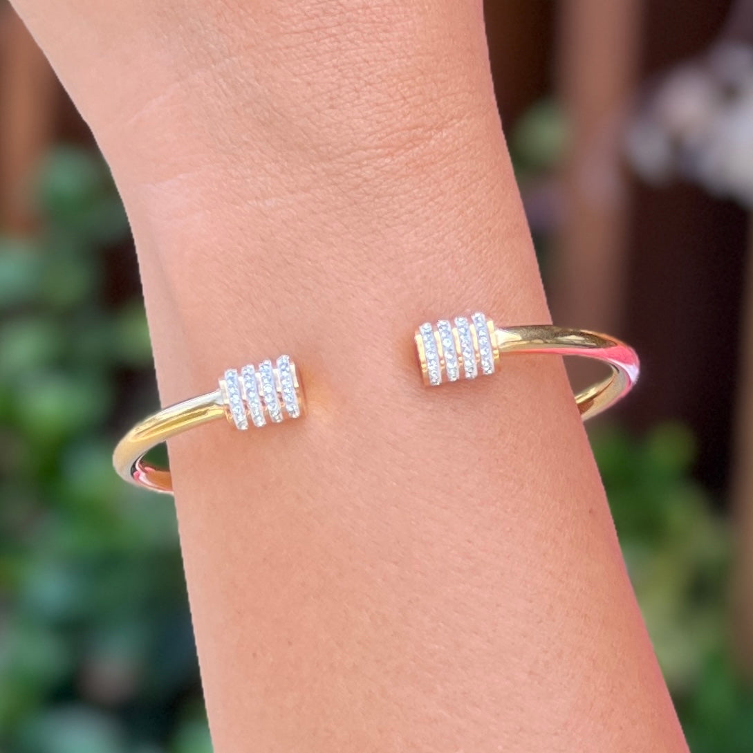 Crystal Crown Gold Cuff