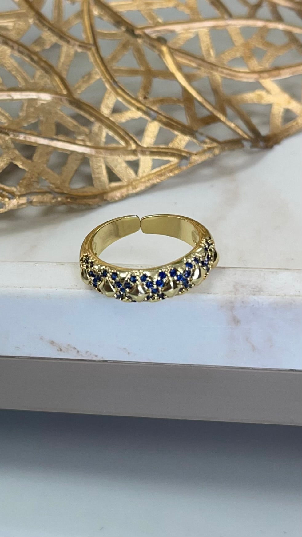 Blue Stones Gold Ring