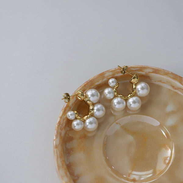 Astra Pearl Gold Earrings