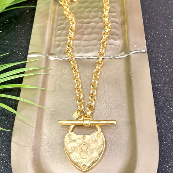 Lock Heart Gold Necklace